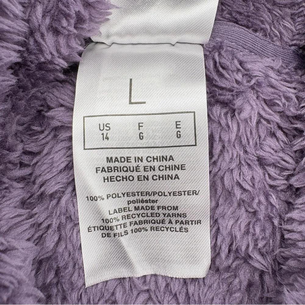 NWT Girls Large Adidas Sherpa Hooded Cozy Purple Fleece Jacket